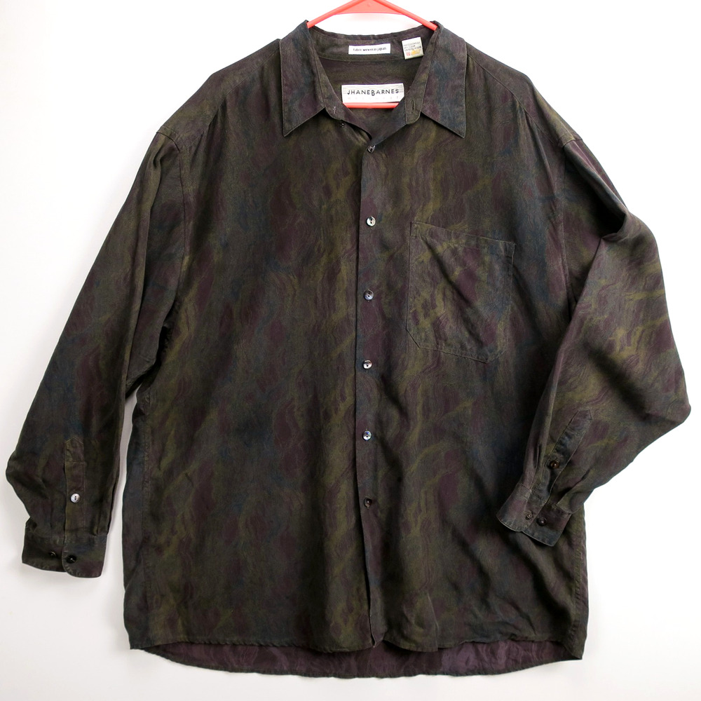 Jhane Barnes Abstract Artwear Shirt Mens XL Japanese Fabric Designer Button Down